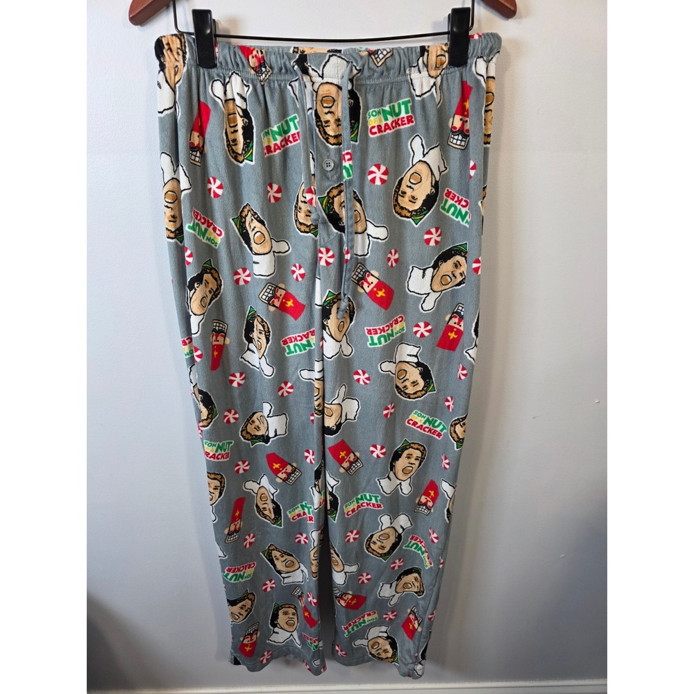 Elf the Movie Mens Pajama Pants Grey Buddy Son of a Nutcracker Fleece Large